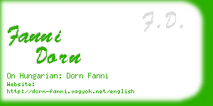 fanni dorn business card